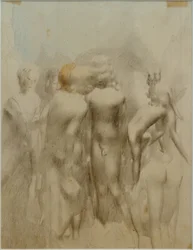 Groupe de garçons nus en plein air (Baigneurs)