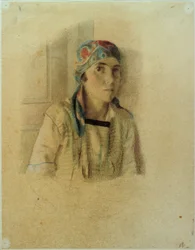 Fille avec foulard