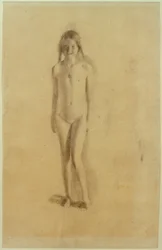 Jeune fille nue avec médaillon