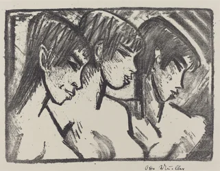 Trois filles de profil