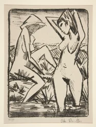 Deux femmes se baignant