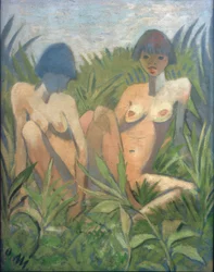 Deux filles dans les roseaux