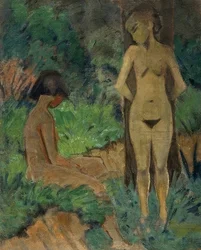 Baigneuses sous les arbres, vers 1912