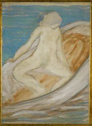 Frau im Boot (peinture sur toile)