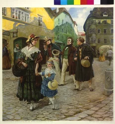 Franz Schubert en promenade avec des amis