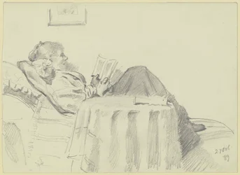 Luise Scholderer en lecture