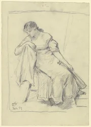 Femme assise à la mandoline