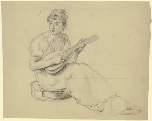 Femme jouant de la mandoline