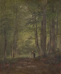 Intérieur de forêt avec personnages