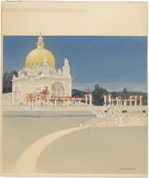 Église Saint-Léopold au Steinhof, projet de concours, perspective