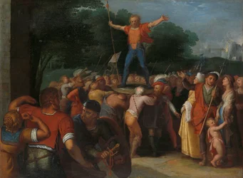 Brinno élevé sur le bouclier (détail)