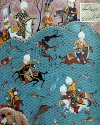 Scène de chasse en présence du sultan Murad II (Murat) (1404-1451)