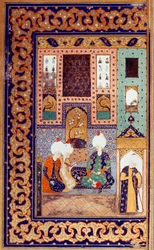 Représentation du sultan Selim I accompagné de deux sujets