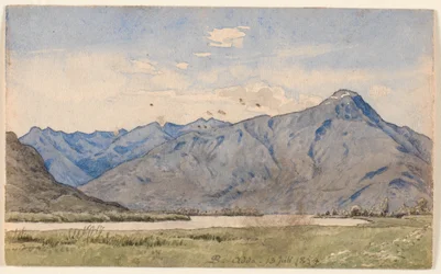 Paysage italien avec une rivière et des montagnes
