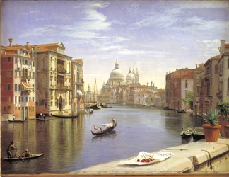 Vue du Grand Canal, Venise. En arrière-plan S. Maria della Salute
