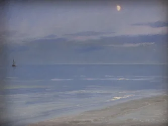 La plage de Skagen au clair de lune