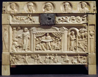 Art paléochrétien : Reliquaire décoré de scènes de l