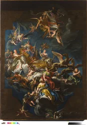 Char allégorique ligurien tiré par des griffons et conduit par la Prudence