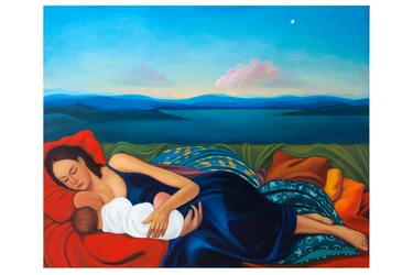 Barbara e Artemisia, 2020 (huile sur panneau de bois)