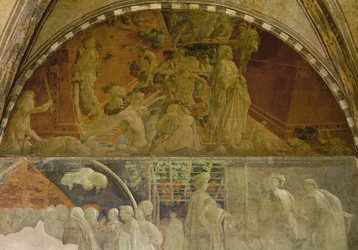 Noé et le déluge, fresque du Chiostro Verde, le " Cloître vert " en raison du camaïeu verdâtre de la fresque d