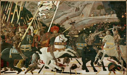 La bataille de San Romano en 1432 (tempera à l