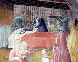 La Naissance de la Vierge, détail du cycle Les Vies de la Vierge et de Saint Étienne, de la Cappella dell