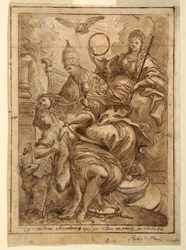 Dessin, Église triomphant de la fausseté, vers 1700