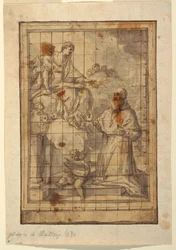 Dessin, Vierge et enfant en gloire, vers 1600-1700