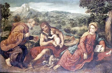 Sainte Famille avec Saint Jean-Baptiste dans un paysage
