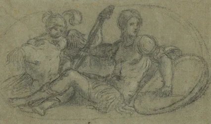 Homme assis avec putto et armure