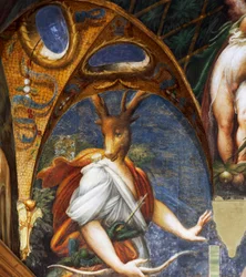 Actéon transformé en cerf par Diane, détail de la salle Diane et Actéon