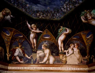 Diane transformant Actéon en cerf, scène du Mythe de Diane et Actéon
