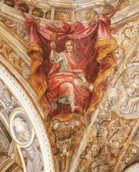 Saint Hilaire de Poitiers par Francesco Mazzola, dit Parmigianino (1503-1540), fresque, Église de San Giovanni Evangelista, Parme