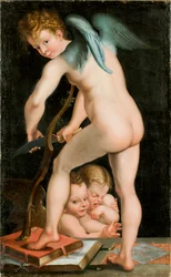Cupidon sculptant un arc, entre 1534 et 1540
