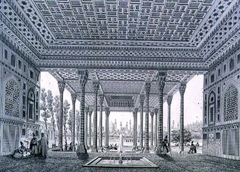 Vue intérieure du Pavillon des Miroirs, Ispahan, planche 35 de 