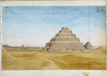 Vue des pyramides de Sakarra. Égypte janvier 1819