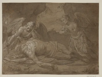 Le Christ mort pleuré par deux anges