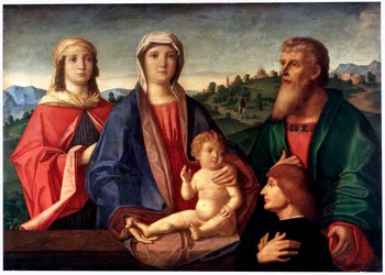 Madone et Enfant avec des saints et un donateur, vers 1504