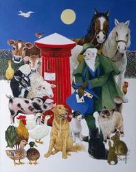 Poste de Noël (huile sur toile)