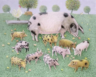 Le festin des pommes (huile sur toile)
