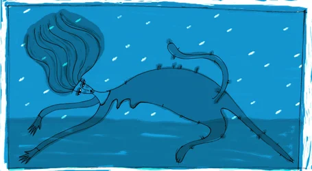 Strega del Tchesal (Chiesale) : sorcière qui se transforme en chat pour espionner les hommes. Illustration de Patrizia La Porta