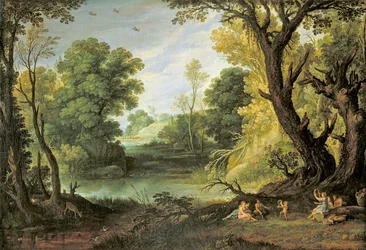 Paysage avec nymphes et satyres, 1623