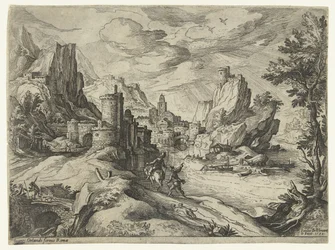 Côte rocheuse en Campanie avec ville et voyageurs