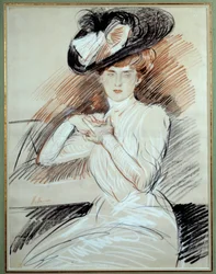 Madame Helleu. Dessin de Paul Helleu (1859-1927), 20e siècle. Bayonne, Musée Bonnat