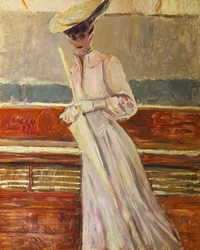 Madame Helleu sur le yacht Étoile, vers 1902