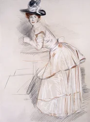 Portrait de Madame Helleu appuyée sur une table