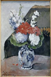 Bouquet dans un vase de Delft