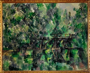 Pont sur un étang (peinture sur toile)