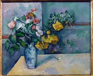Fleurs dans un vase (oil on canvas)