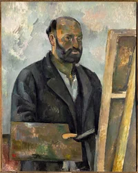 Paul Cezanne, autoportrait avec palette (huile sur toile)